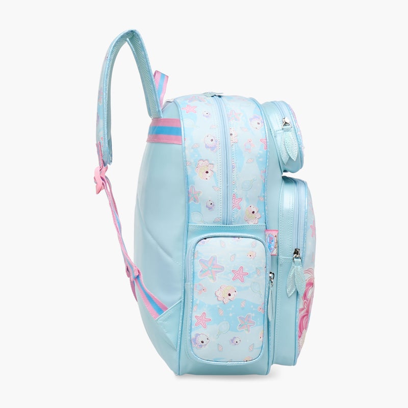 Minmie Mermaid - Backpack 16Inch -1 Cmprt.-Printed-Rectangle (Pvc) Lilac \ 21x9.5x23.5 - Image 3